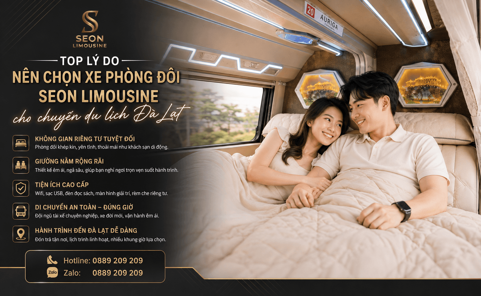 Top lý do nên chọn xe phòng đôi Seon Limousine cho chuyến du lịch Đà Lạt